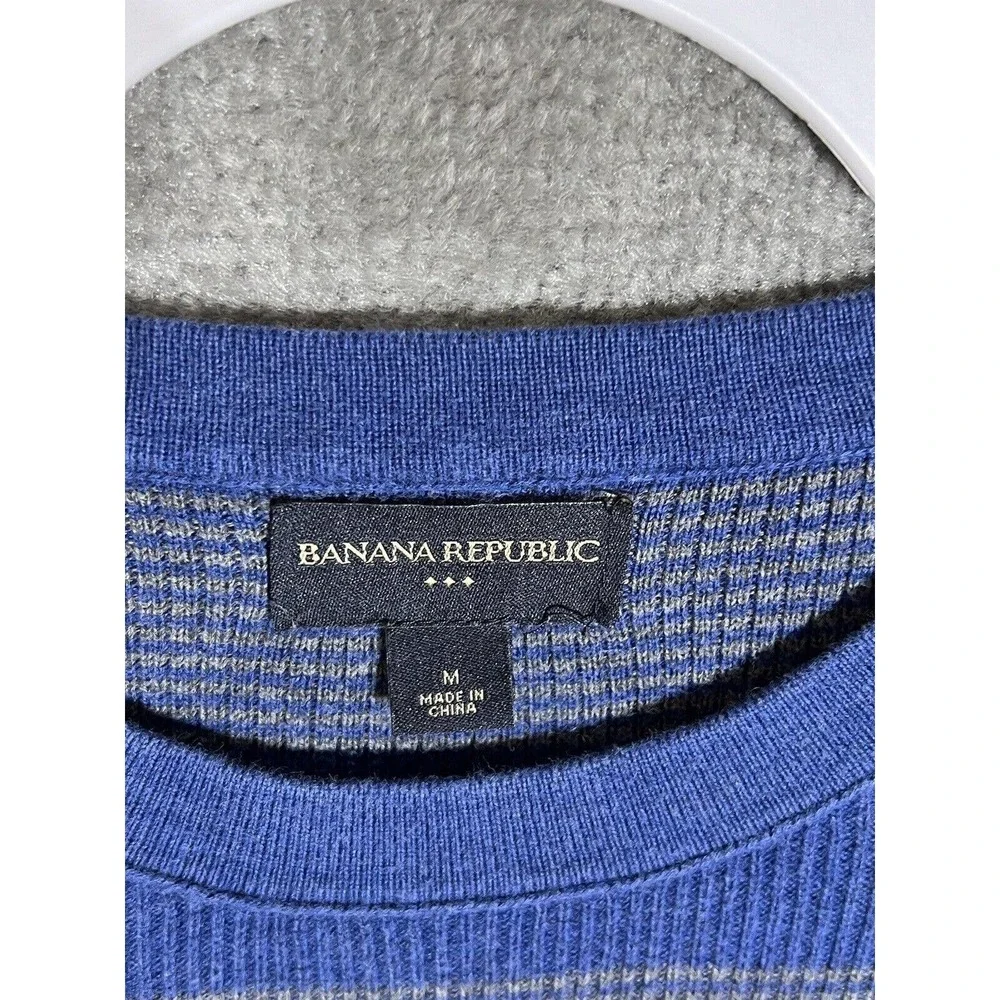 Banana‎ Republic Long Sleeve Ribbed Crew Neck Knit Sweater Mens Size Medium